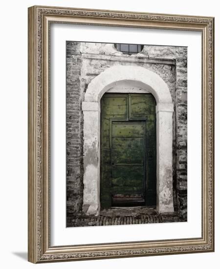 Green door in Penne-Andrea Costantini-Framed Photographic Print