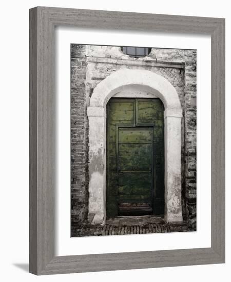 Green door in Penne-Andrea Costantini-Framed Photographic Print