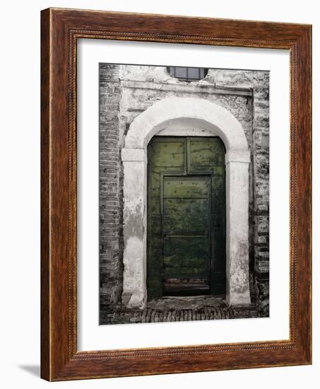 Green door in Penne-Andrea Costantini-Framed Photographic Print