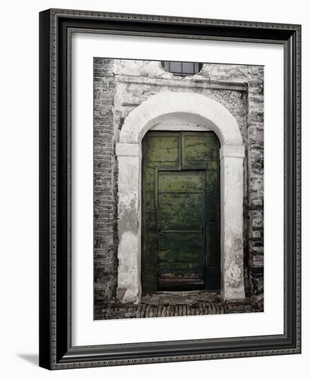 Green door in Penne-Andrea Costantini-Framed Photographic Print