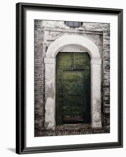 Green door in Penne-Andrea Costantini-Framed Photographic Print