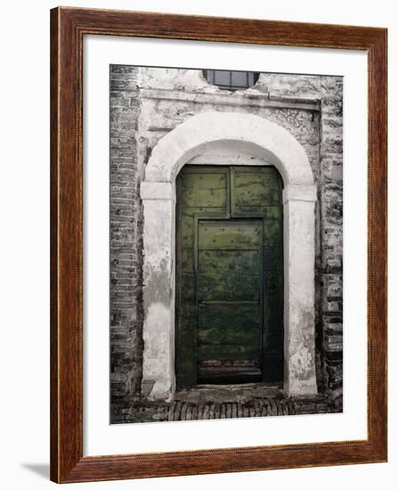 Green door in Penne-Andrea Costantini-Framed Photographic Print