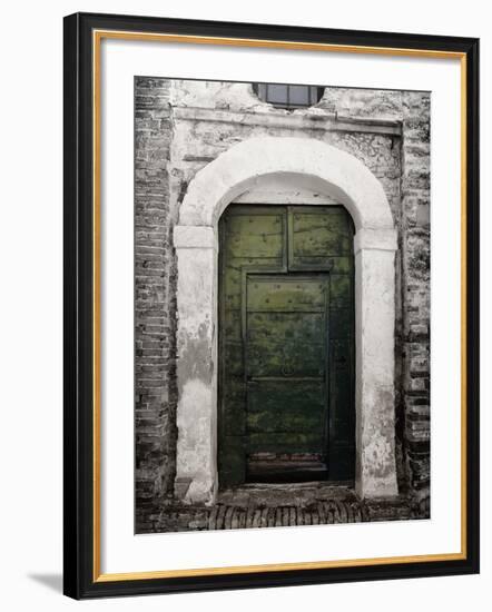 Green door in Penne-Andrea Costantini-Framed Photographic Print