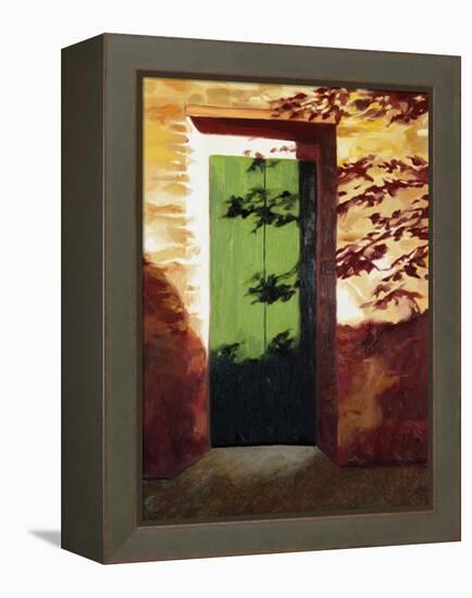 Green Door-Helen J. Vaughn-Framed Premier Image Canvas