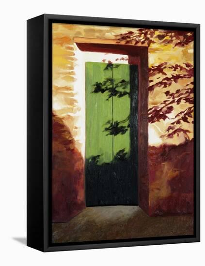 Green Door-Helen J. Vaughn-Framed Premier Image Canvas