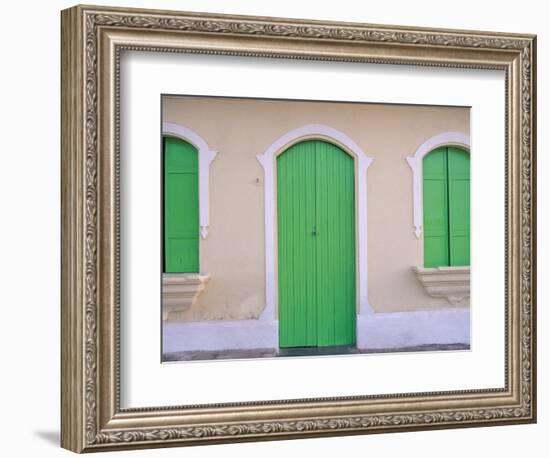 Green Doors and Windows, Gran Roques, Los Roques, Venezuela-Stuart Westmoreland-Framed Photographic Print
