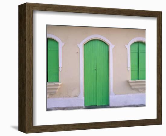 Green Doors and Windows, Gran Roques, Los Roques, Venezuela-Stuart Westmoreland-Framed Photographic Print