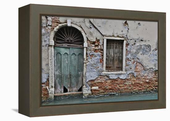 Green Doorway, Venice, Italy-Darrell Gulin-Framed Premier Image Canvas