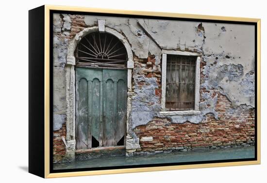 Green Doorway, Venice, Italy-Darrell Gulin-Framed Premier Image Canvas