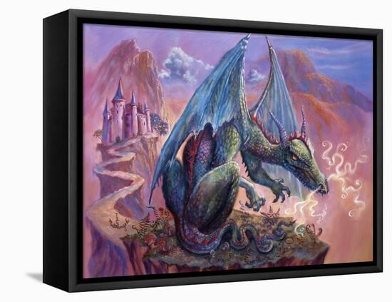 Green Dragon - Enhanced-Judy Mastrangelo-Framed Premier Image Canvas