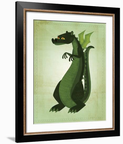 Green Dragon-John W^ Golden-Framed Art Print