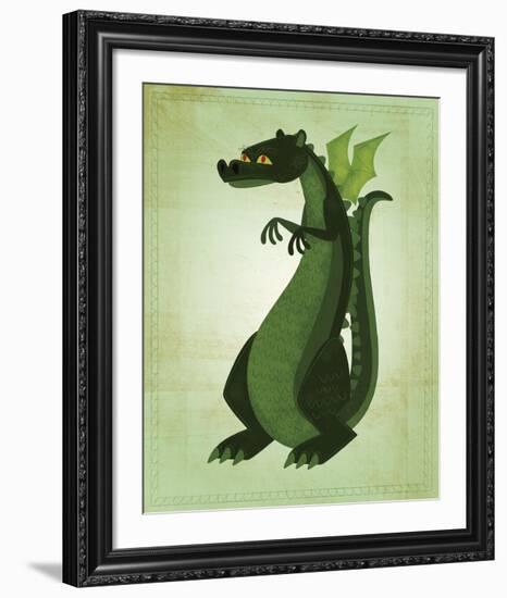 Green Dragon-John W^ Golden-Framed Art Print