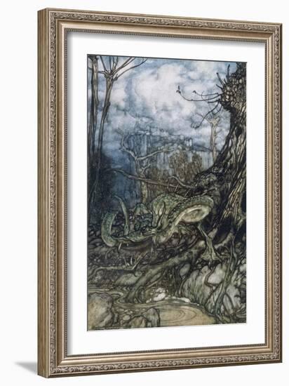 Green Dragon-Arthur Rackham-Framed Art Print