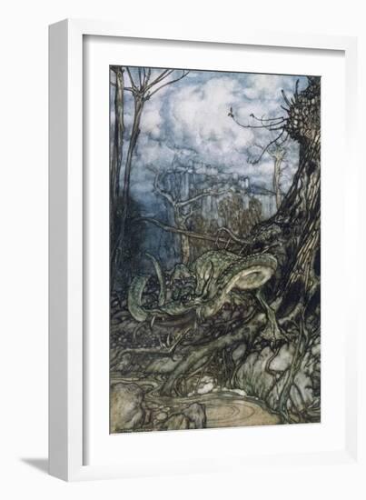 Green Dragon-Arthur Rackham-Framed Art Print