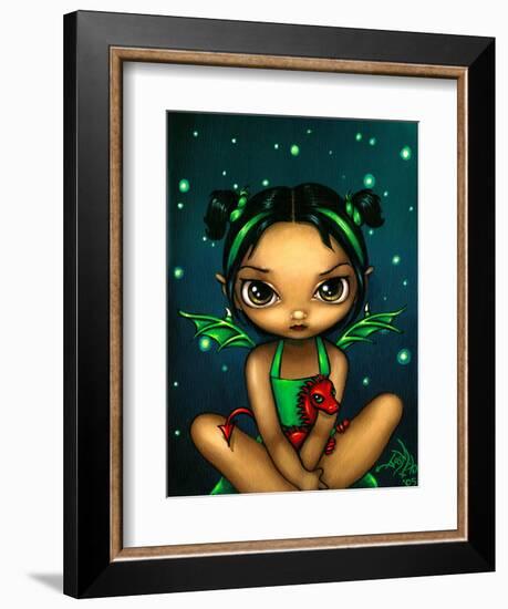 Green Dragonling Fairy-Jasmine Becket-Griffith-Framed Art Print