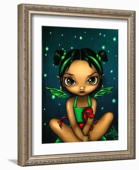 Green Dragonling Fairy-Jasmine Becket-Griffith-Framed Art Print