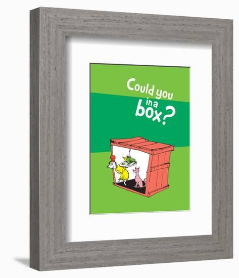 Green Eggs Would You Collection II - Could You in a Box? (green)-Theodor (Dr. Seuss) Geisel-Framed Art Print