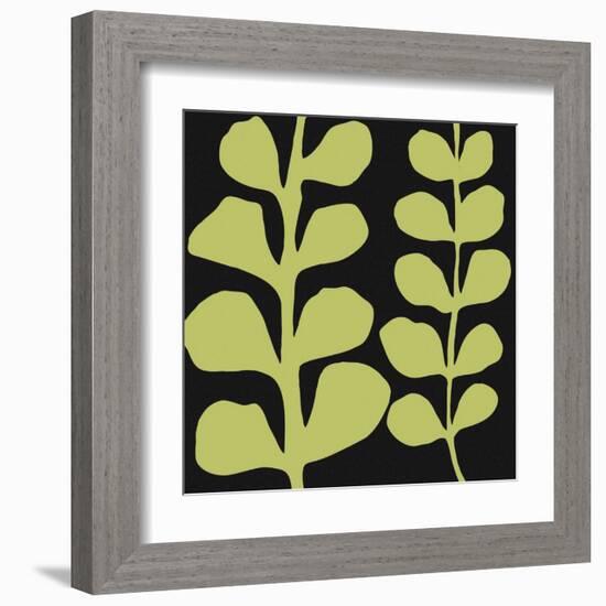 Green Fern on Black-Denise Duplock-Framed Art Print