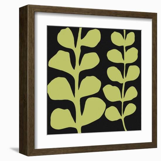 Green Fern on Black-Denise Duplock-Framed Art Print