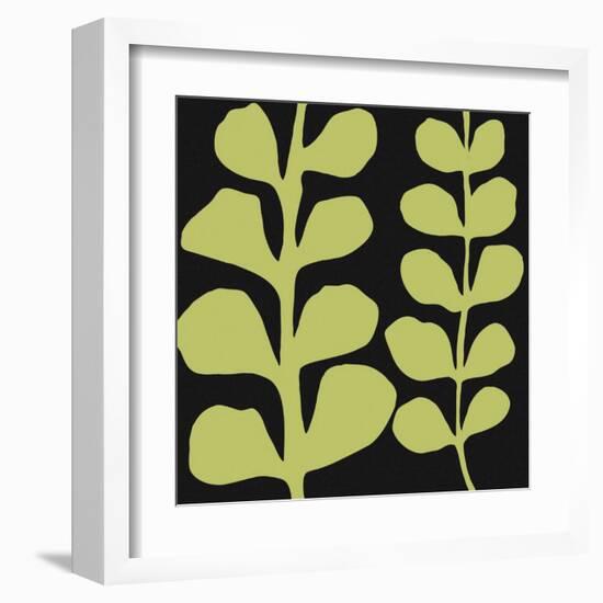 Green Fern on Black-Denise Duplock-Framed Art Print