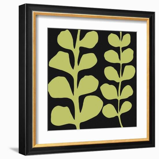 Green Fern on Black-Denise Duplock-Framed Art Print