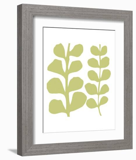 Green Fern on White-Denise Duplock-Framed Art Print