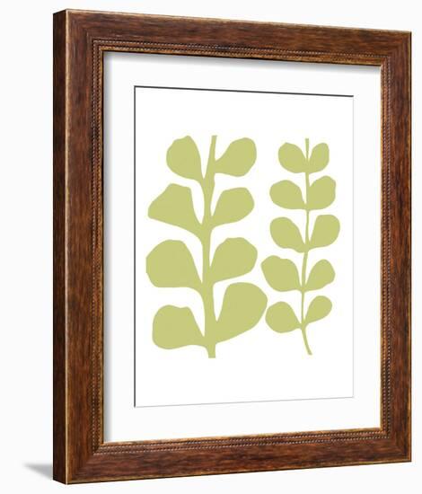 Green Fern on White-Denise Duplock-Framed Art Print