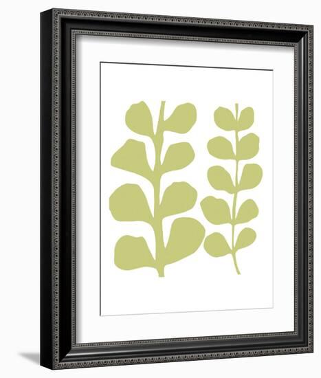 Green Fern on White-Denise Duplock-Framed Art Print