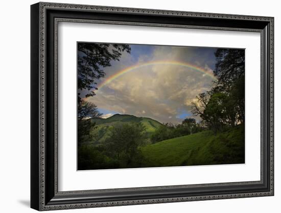 Green Field with Clouds & Rainbow-Nish Nalbandian-Framed Art Print