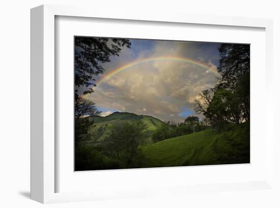 Green Field with Clouds & Rainbow-Nish Nalbandian-Framed Art Print