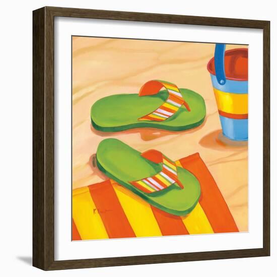 Green Flip Flops-Paul Brent-Framed Art Print