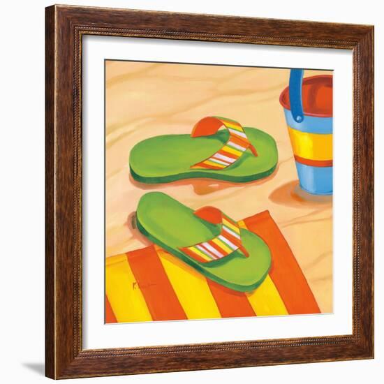 Green Flip Flops-Paul Brent-Framed Art Print