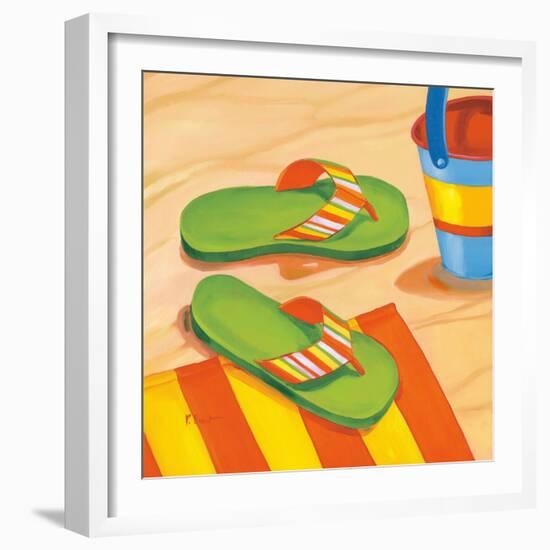 Green Flip Flops-Paul Brent-Framed Art Print