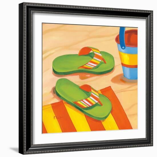 Green Flip Flops-Paul Brent-Framed Art Print