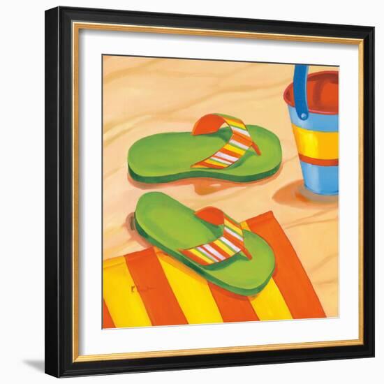 Green Flip Flops-Paul Brent-Framed Art Print