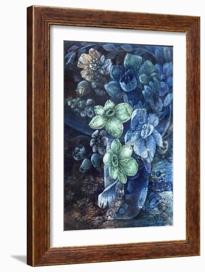 Green Flowers-Skarlett-Framed Giclee Print