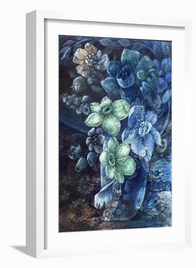 Green Flowers-Skarlett-Framed Giclee Print