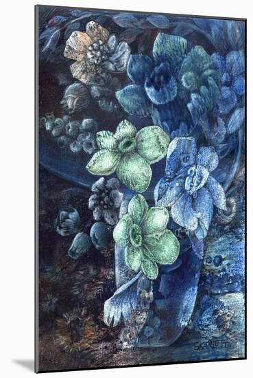 Green Flowers-Skarlett-Mounted Giclee Print