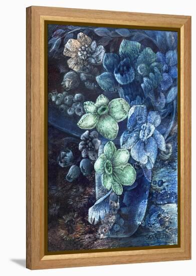 Green Flowers-Skarlett-Framed Premier Image Canvas
