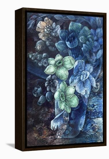 Green Flowers-Skarlett-Framed Premier Image Canvas