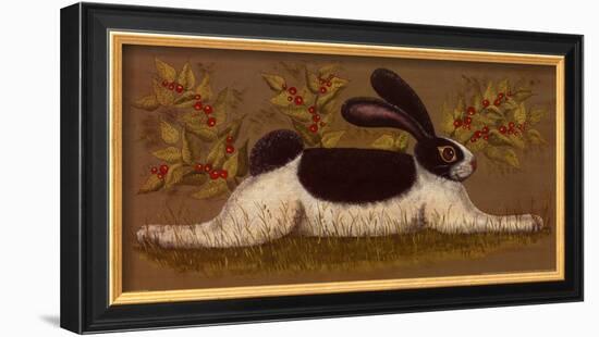 Green Folk Bunny-Lisa Hilliker-Framed Art Print