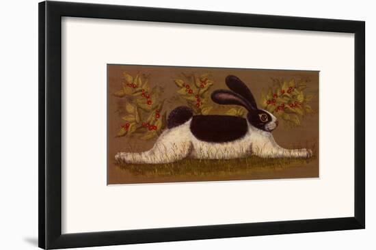 Green Folk Bunny-Lisa Hilliker-Framed Art Print