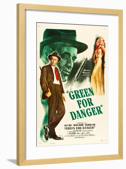 Green for Danger, Alastair Sim, Sally Gray on US poster art, 1946-null-Framed Art Print