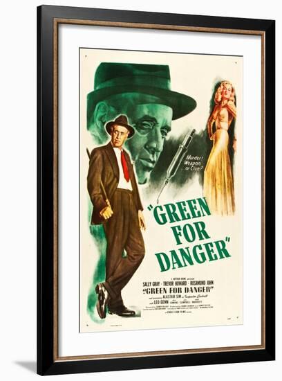 Green for Danger, Alastair Sim, Sally Gray on US poster art, 1946-null-Framed Art Print