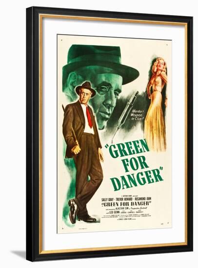 Green for Danger, Alastair Sim, Sally Gray on US poster art, 1946-null-Framed Art Print