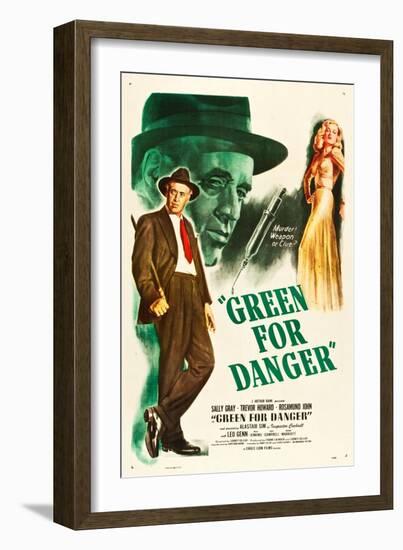 Green for Danger, Alastair Sim, Sally Gray on US poster art, 1946-null-Framed Art Print