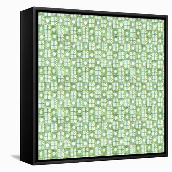 Green Freehand Check-Effie Zafiropoulou-Framed Premier Image Canvas