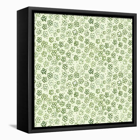 Green Freehand Flowers on Mint-Effie Zafiropoulou-Framed Premier Image Canvas