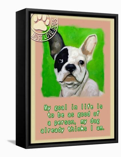 Green French Bulldog-Cathy Cute-Framed Premier Image Canvas