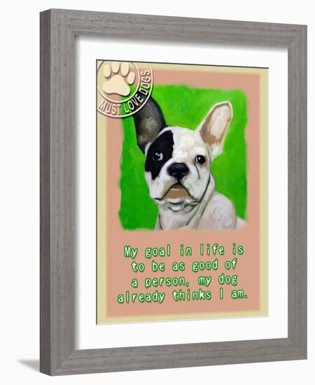 Green French Bulldog-Cathy Cute-Framed Giclee Print